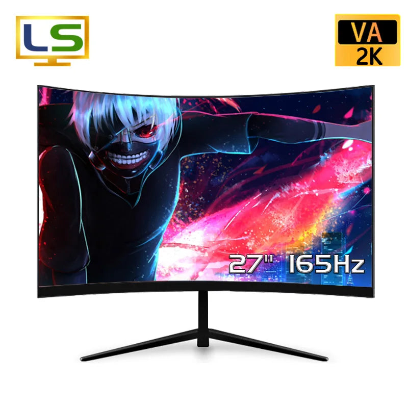 Monitor curvo de jogos 27 polegadas com taxa de atualização de 165Hz e design imersivo.