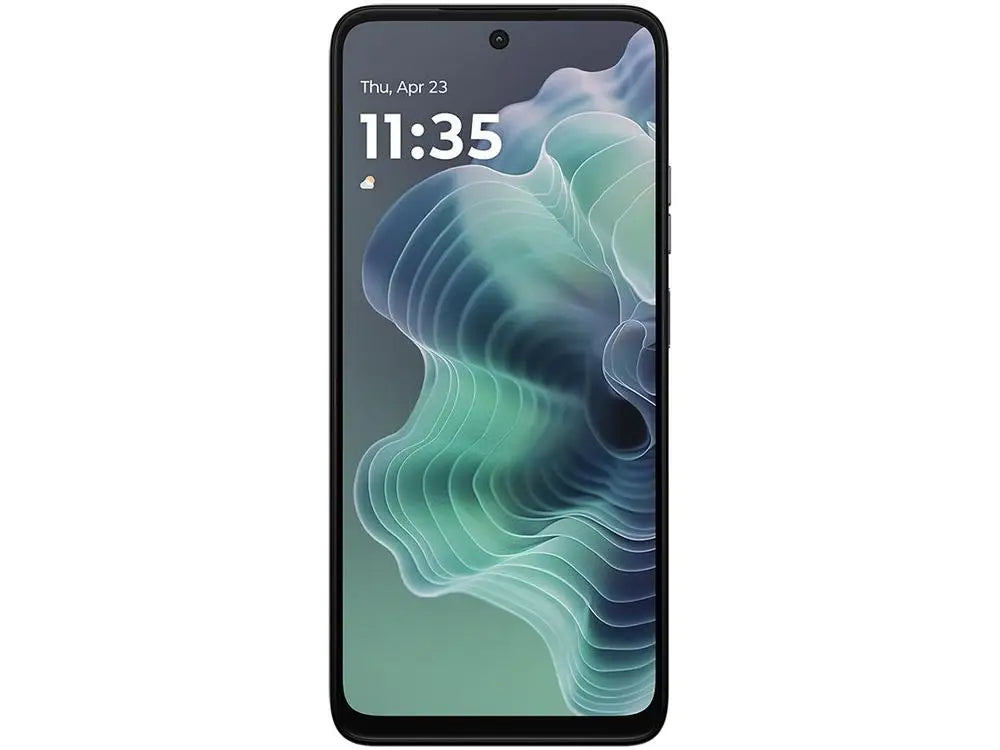 Smartphone Motorola Moto G35 com tela grande e design moderno, ideal para uso diário.
