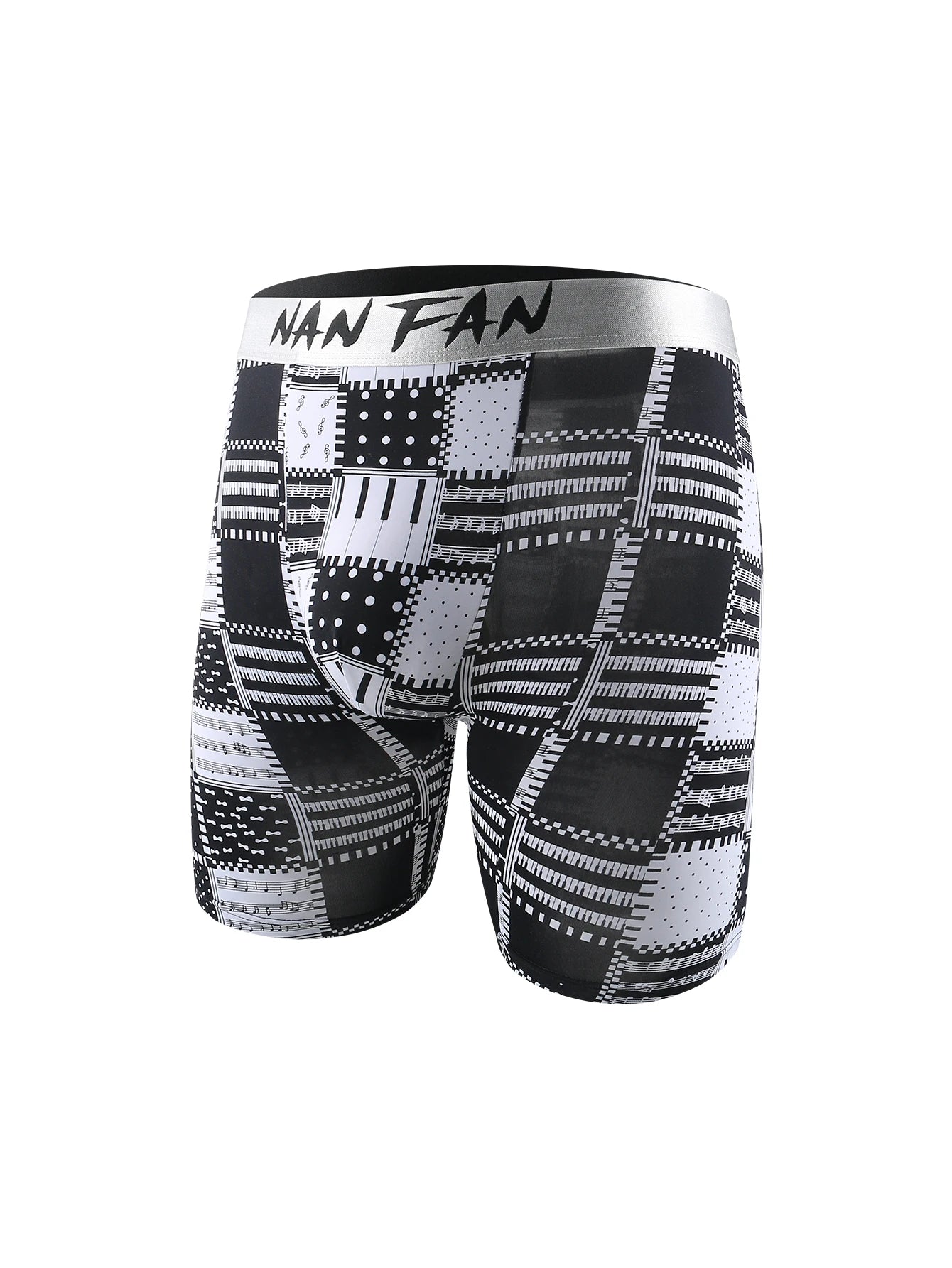 Cuecas masculinas estampadas NANFAN com estampa em preto e branco para conforto diário