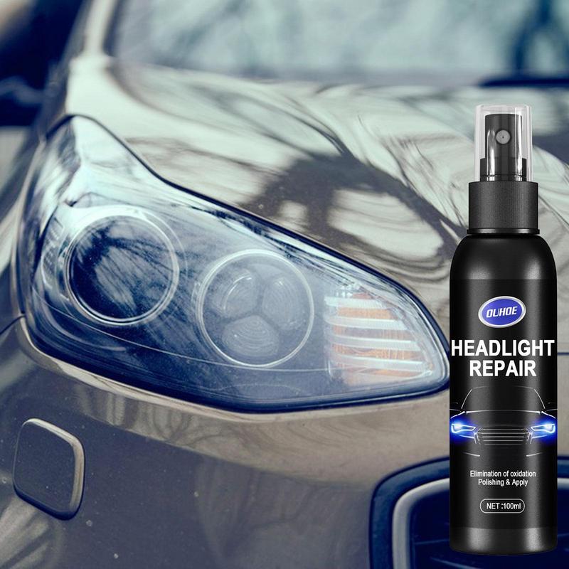 Líquido restaurador de farol carro em spray com 100ml para melhorar a visibilidade dos faróis