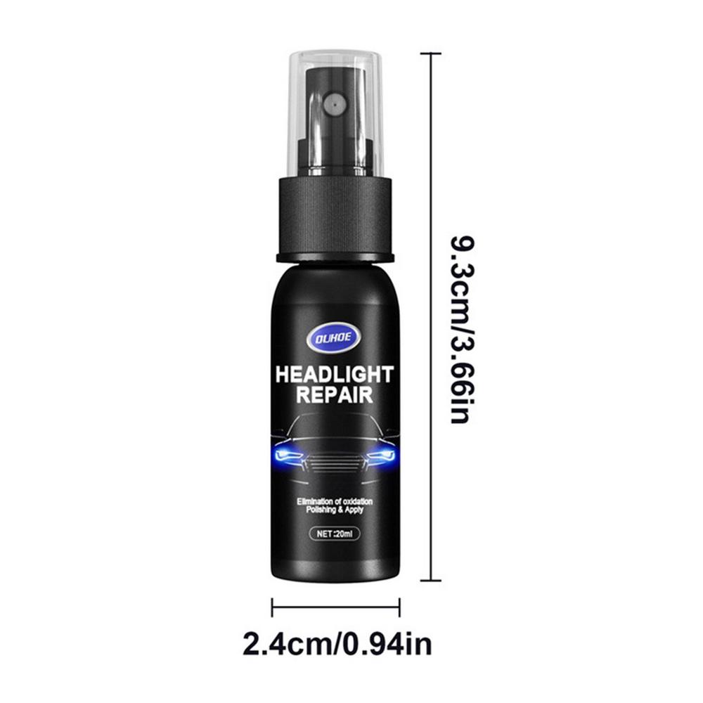 Líquido restaurador de farol carro em spray, ideal para revitalizar faróis opacos e amarelados