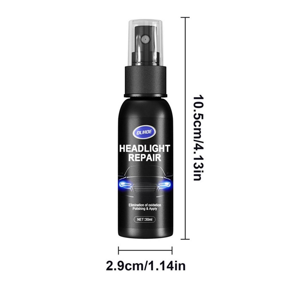 Líquido restaurador farol carro em spray de 30ml para polir e restaurar faróis opacos