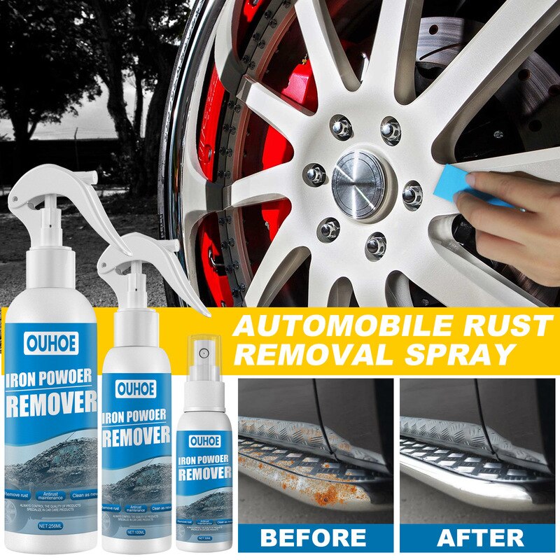 Removedor de ferrugem automotivo XMSJ em spray, ideal para limpar rodas e superfícies metálicas