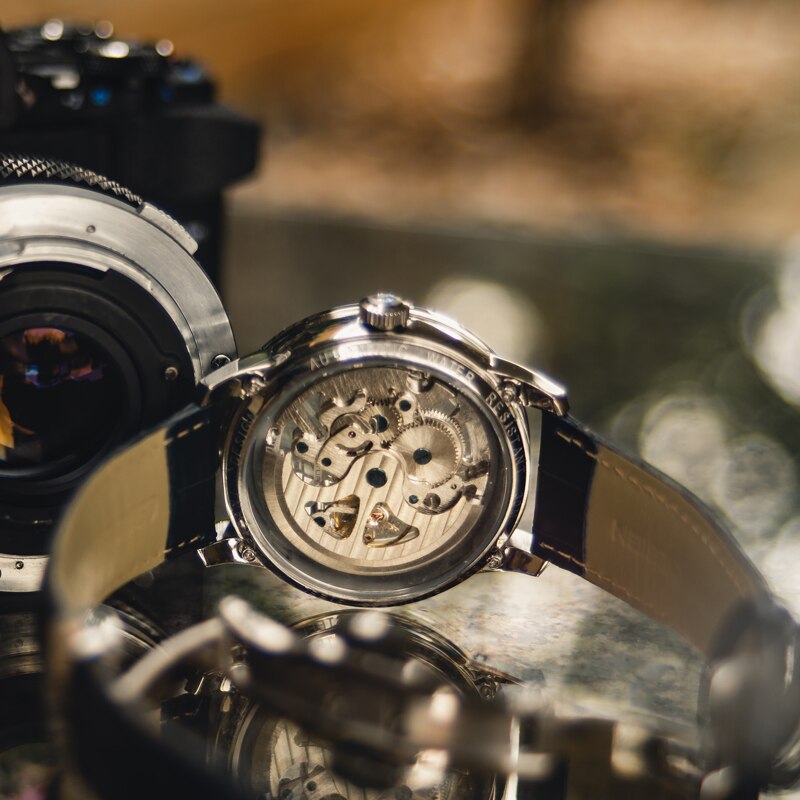 Relógio de couro luxo masculino PAGANI com mostrador detalhado e pulseira sofisticada