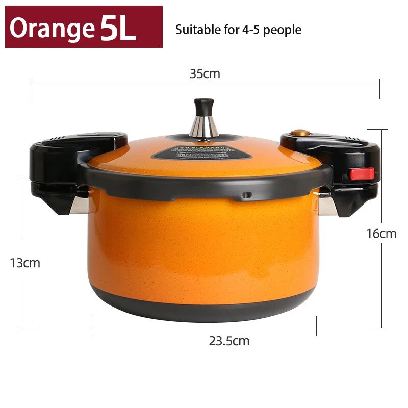 Panela de pressão à prova de explosão BETOHE, modelo laranja de 5 litros, ideal para 4-5 pessoas