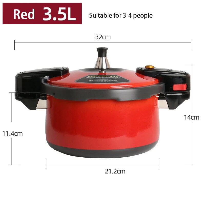 Panela de pressão à prova de explosão BETOHE em vermelho com capacidade de 3,5 litros ideal para 3 a 4 pessoas