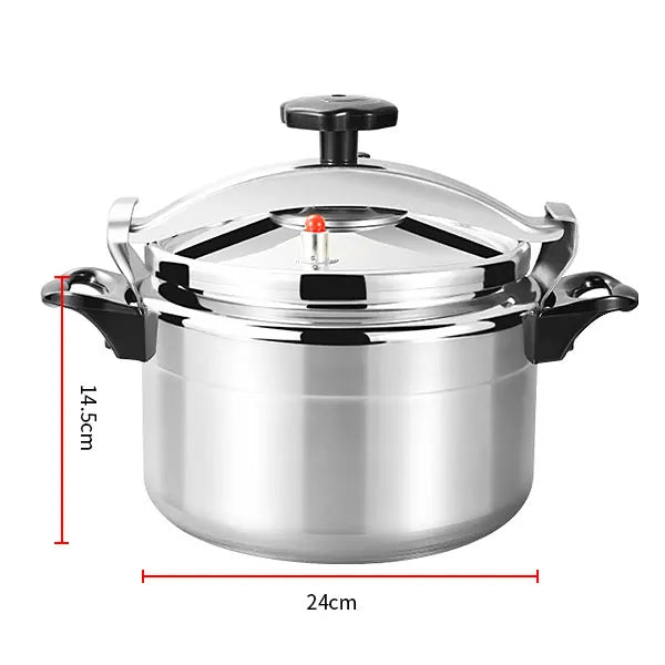 Panela de pressão de alumínio com design prático, capacidade de 24 cm e altura de 14,5 cm