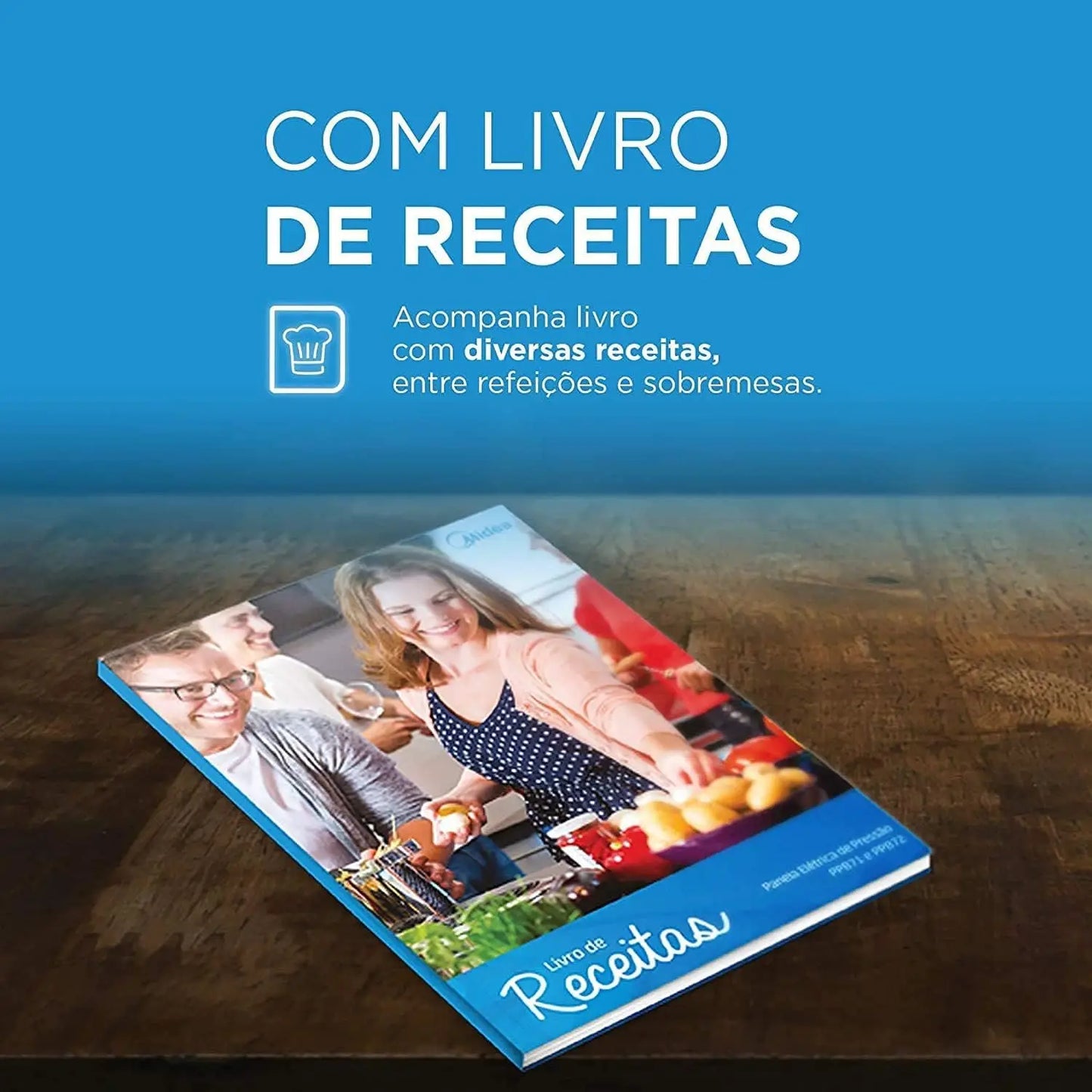 Panela elétrica para cozinha rápida com livro de receitas para diversas refeições e sobremesas