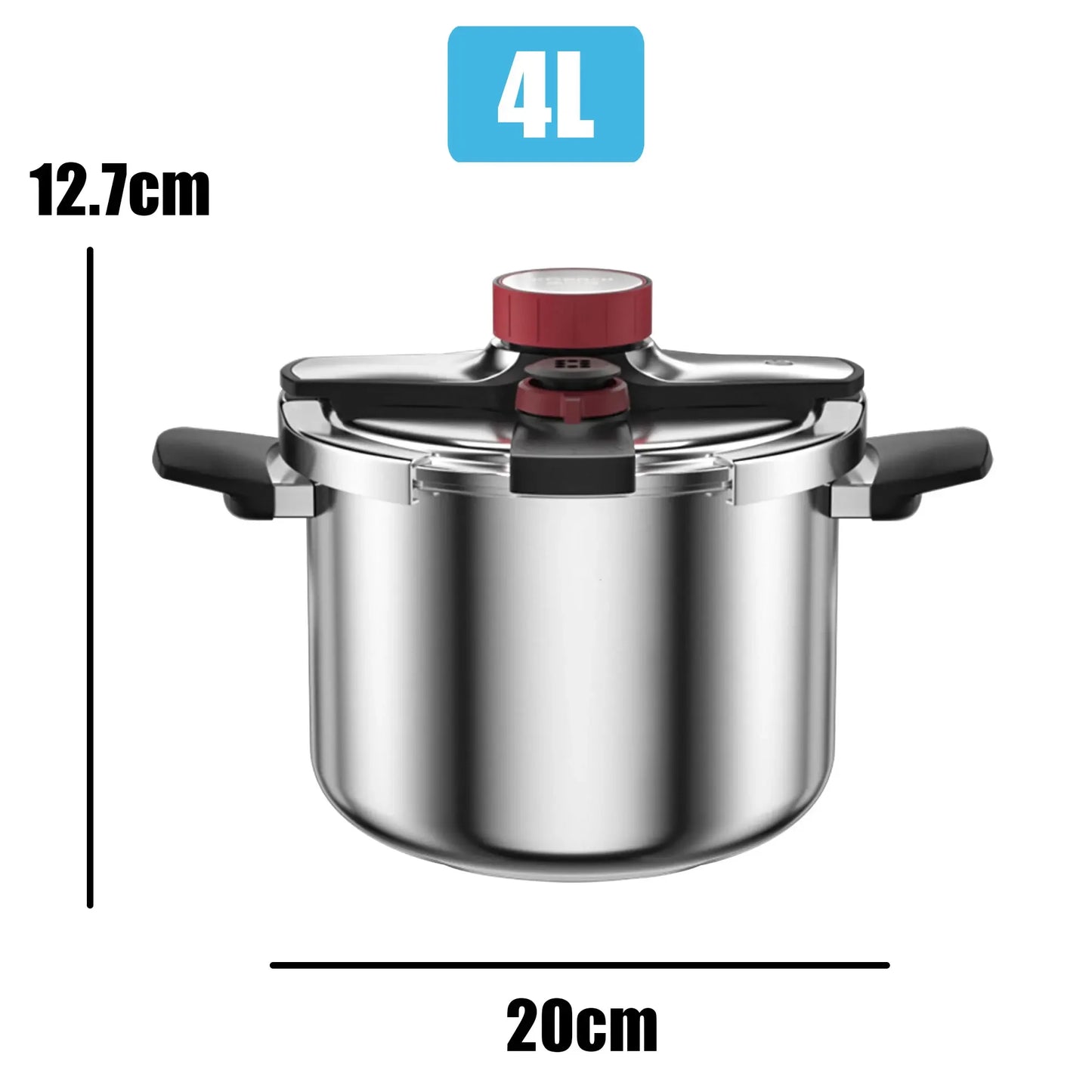 Panela de cozimento à pressão MOEYE de 4L, panela multifuncional segura com design prático e resistente