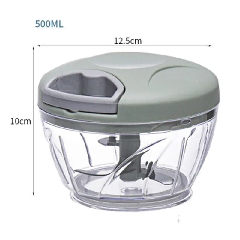 Picador de vegetais manual giratório KAUJIJA com capacidade de 500ml e design prático para facilitar o uso