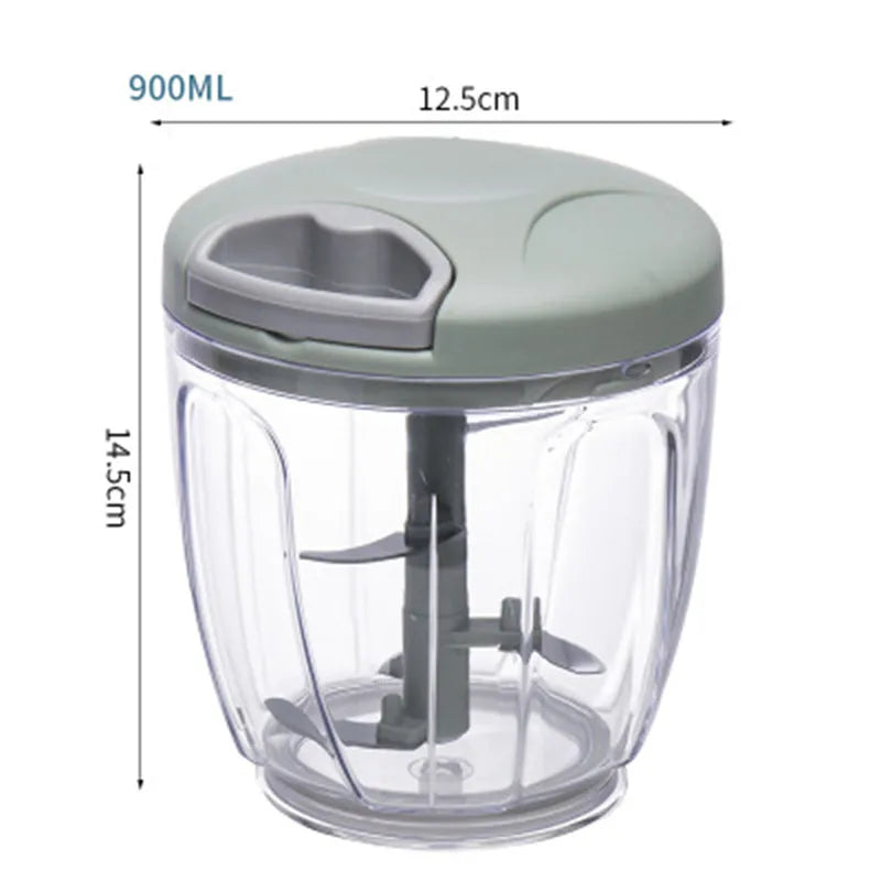 Picador de vegetais manual KAURIJIA giratório com capacidade de 900ML e lâminas afiadas