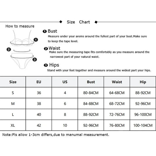 Tabela de medidas detalhada para pijama feminino de cetim, incluindo busto, cintura e quadrilhos