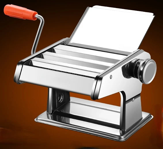 Máquina manual de fazer macarrão em aço inoxidável, ideal para usar como processador de alimentos manual