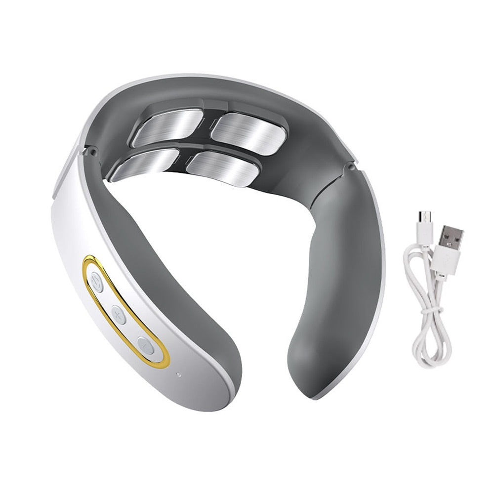 Massageador cervical portátil CAMMUO com tecnologia para relaxamento vértebra cervical e cabo USB