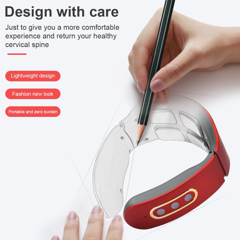 Massageador cervical portátil CAMMUO com design leve para relaxamento vértebra cervical e conforto ao usuário