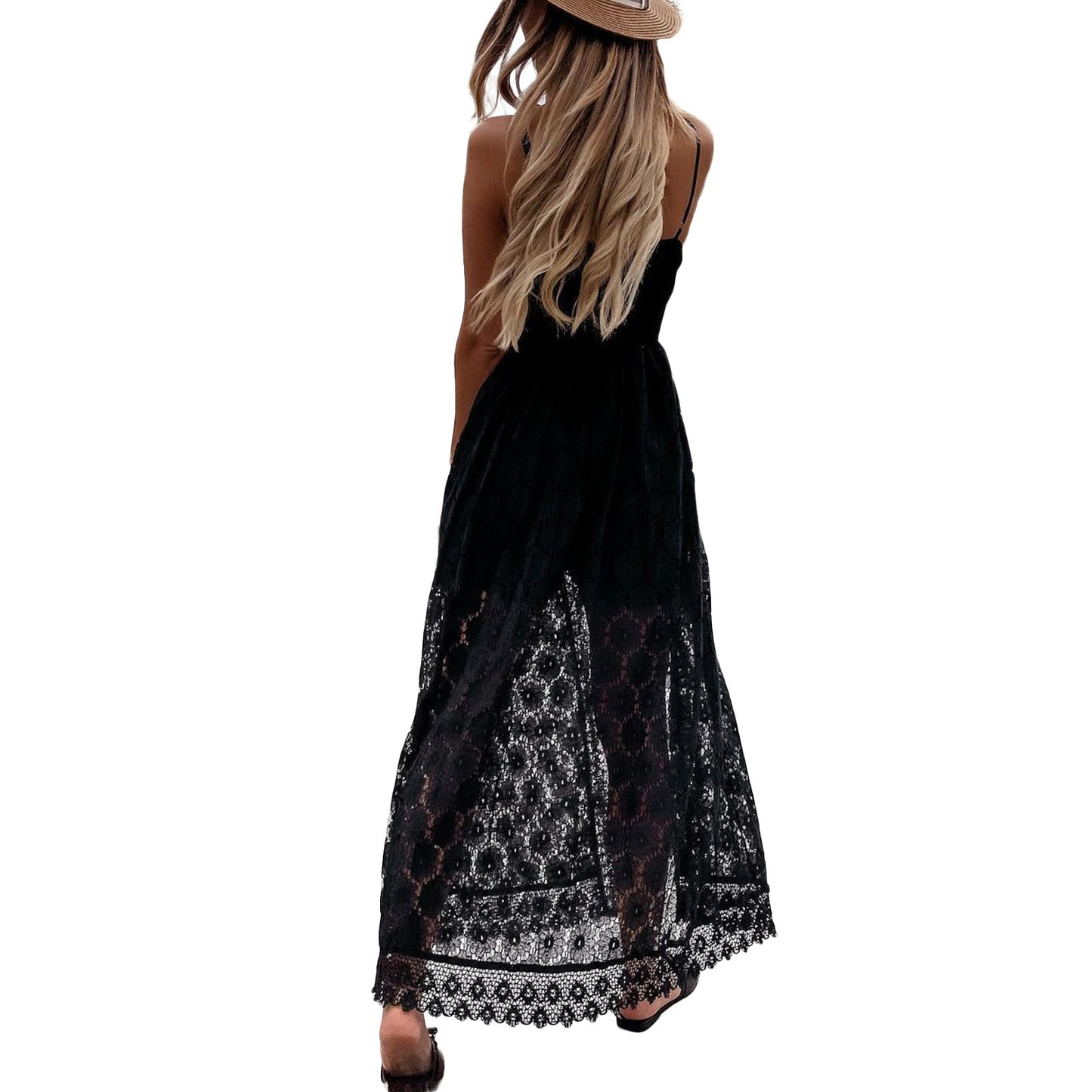 Macacão feminino da SANNEDONG em estilo casual com renda, ideal para looks de roupa casual feminina branca