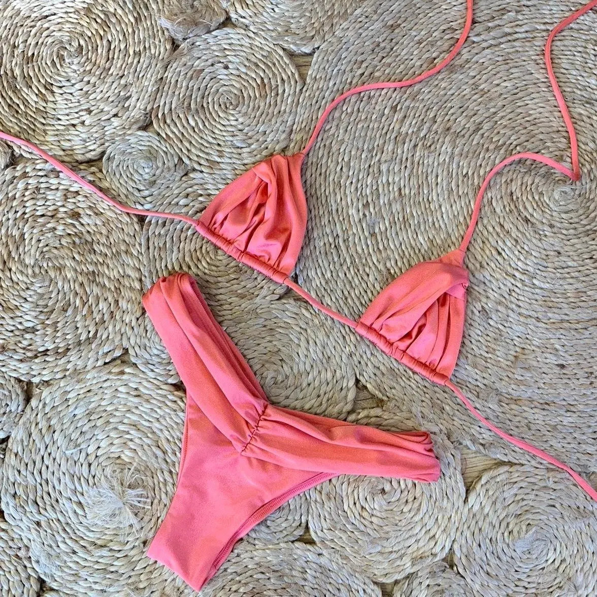 Biquíni feminino MERLOLY rosa com modelagem confortável e ideal para roupa de banho feminina