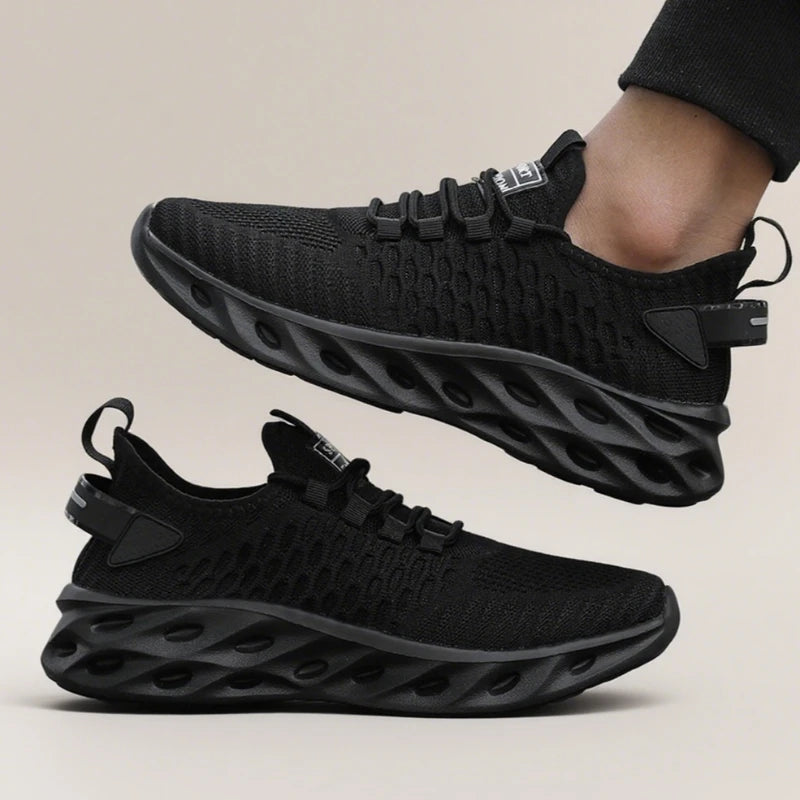 Tênis masculino DQTBE em preto, ideal para esportes, sapato esportivo masculino 2025 com design moderno