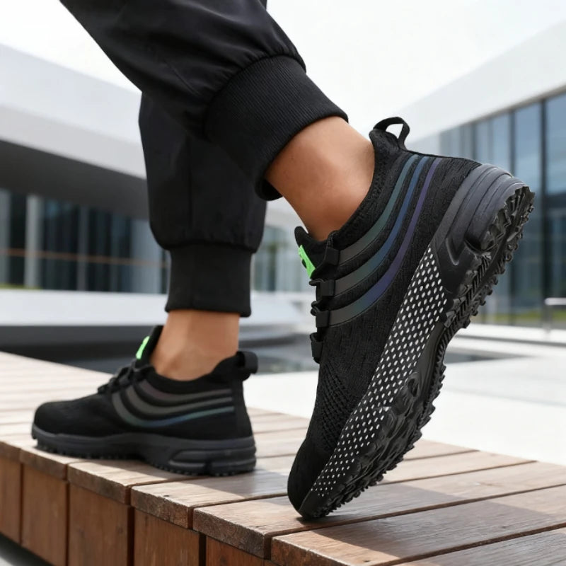 Sapatos de malha antiderrapante para homem com design elegante e solado durável