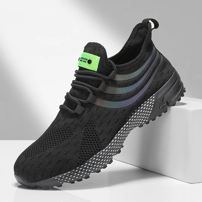 Sapatos de malha antiderrapante para homem com design moderno e solado texturizado para melhor aderência