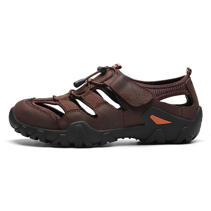 Sandálias masculinas YEISNDOO em marrom, ideais para trekking com sapatos trekking antiderrapantes