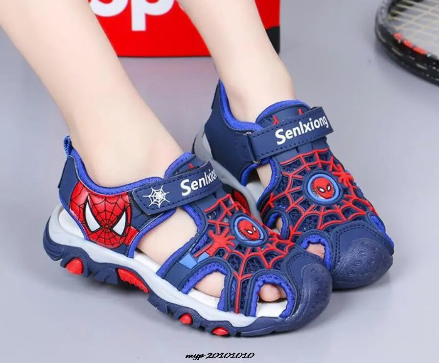 Sandálias infantis MINISO com design do Homem-Aranha e solado antiderrapante