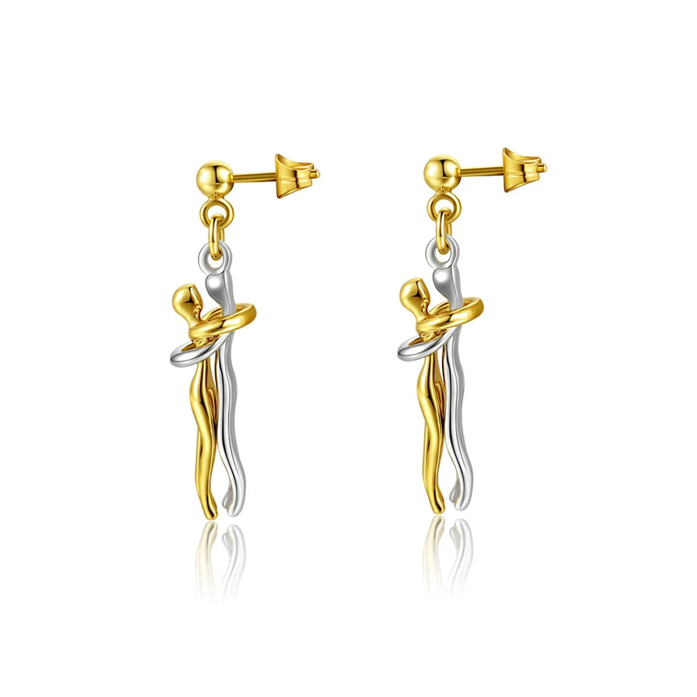 Brincos dois tons femininos com design elegante e sofisticado para acentuar qualquer look