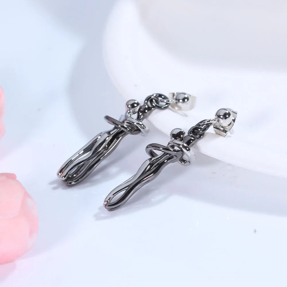 Colar feminino da SEULEMENT com brincos dois tons femininos em design elegante e moderno