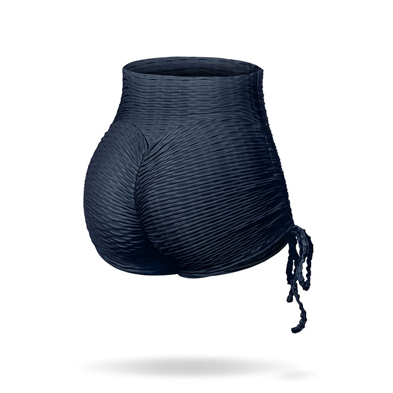 Shorts de ioga sexy feminino da +SPORT em design texturizado para conforto e estilo durante atividades físicas