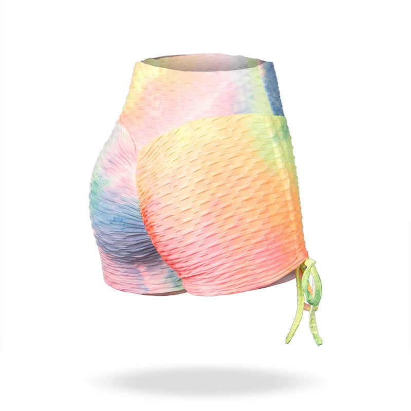 Shorts de ioga sexy coloridos para fitness feminino com design ajustável e confortáveis