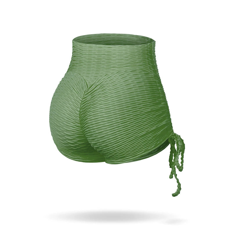 Shorts de ioga sexy feminino da marca +SPORT em cor verde com design justo e ajustável