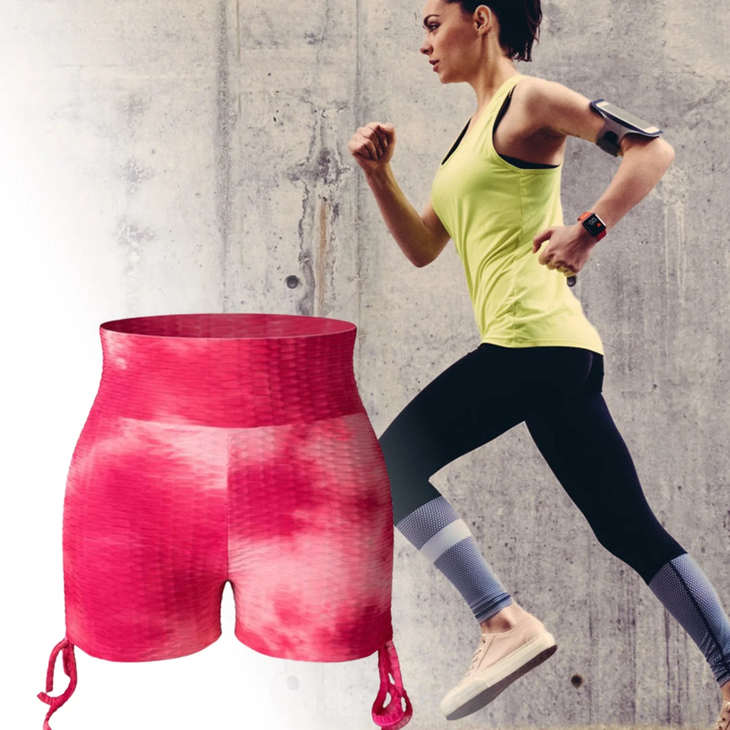 Shorts de treino feminino rosa com ajuste confortável para atividades físicas e corridas.
