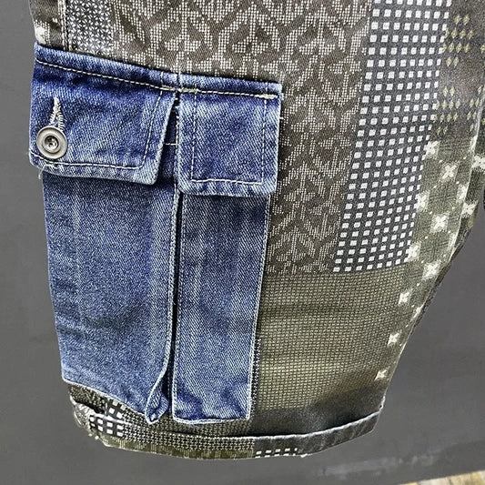 Shorts masculinos streetwear da ZSXAUTUMN com estampa moderna e bolso lateral prático