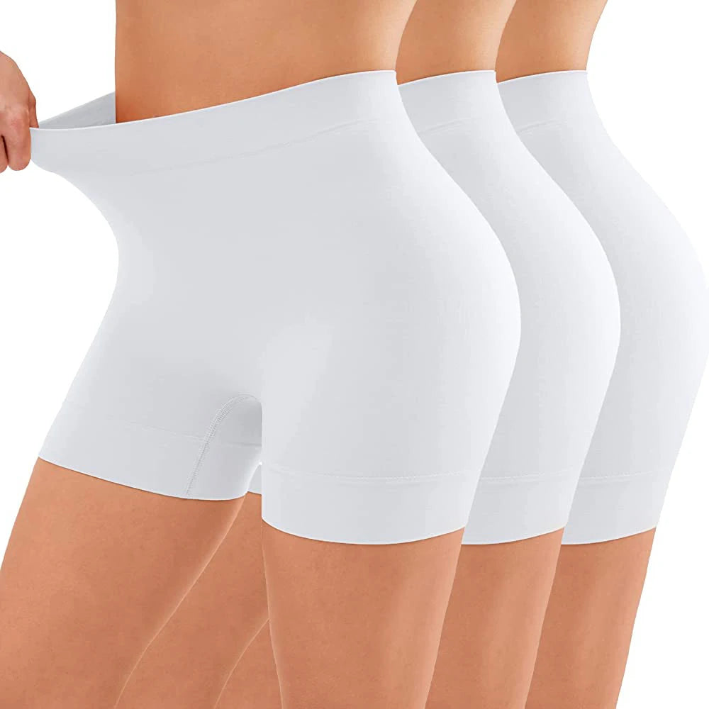Conjunto de shorts femininos anti atrito MS SIMIYA em branco, perfeito para conforto diário