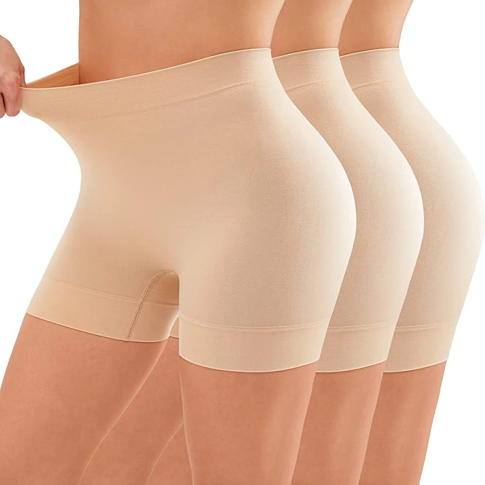 Shorts femininos anti atrito da MS SIMIYA em tom nude para conforto e liberdade de movimento