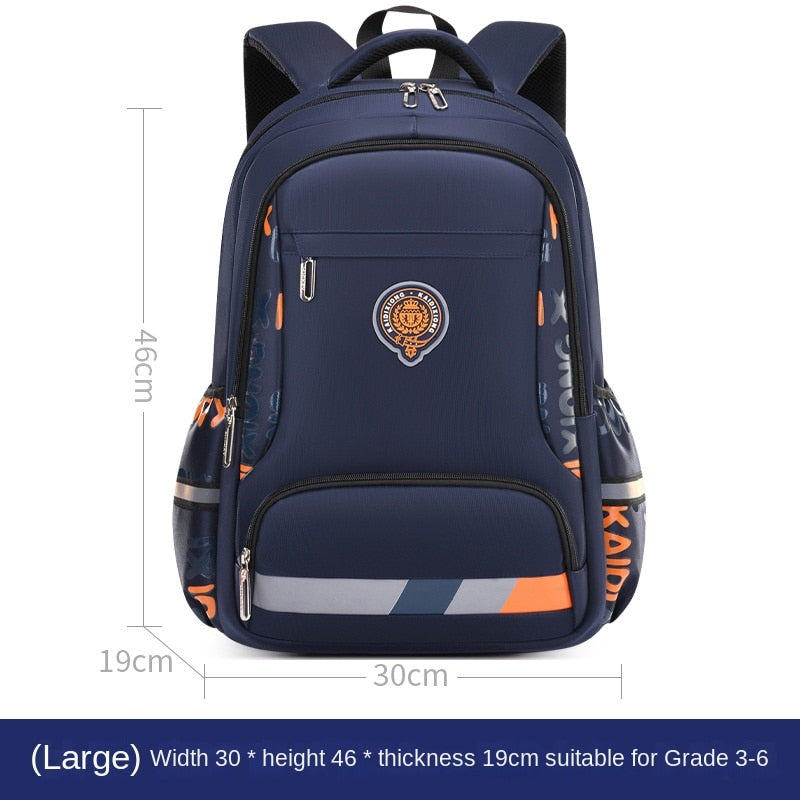 Mochila escolar infantil SOATIM azul com design moderno, ideal para crianças de 3 a 6 anos