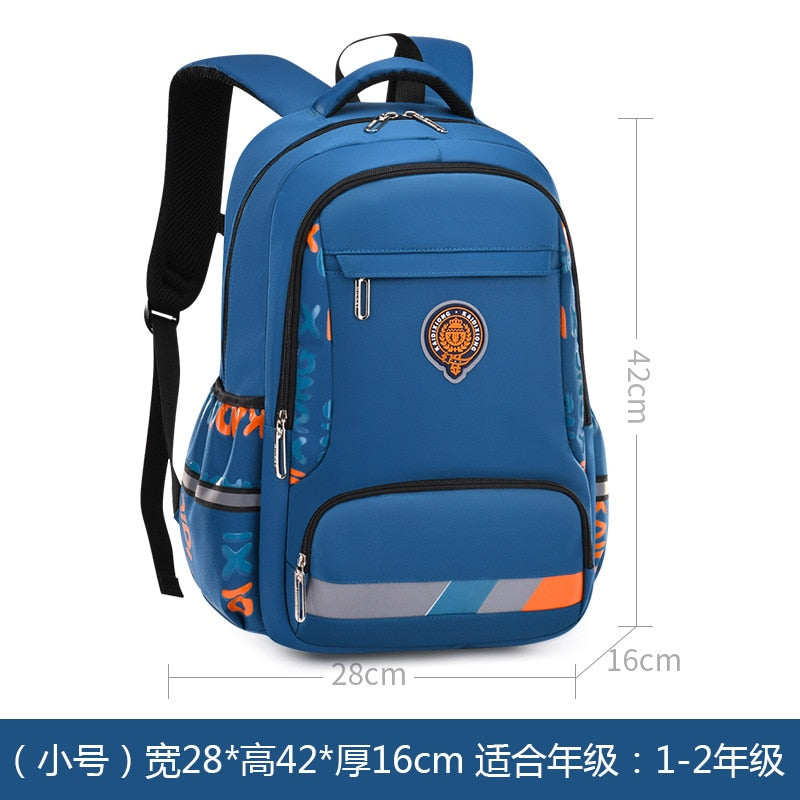 Mochila escolar infantil SOATIM azul com design moderno e vários compartimentos para organizar materiais escolares