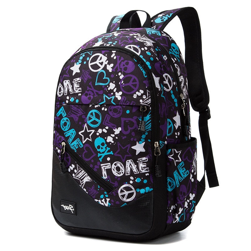 Mochila escolar grande capacidade MJZKXQZ com design colorido e compartimentos espaçosos para crianças