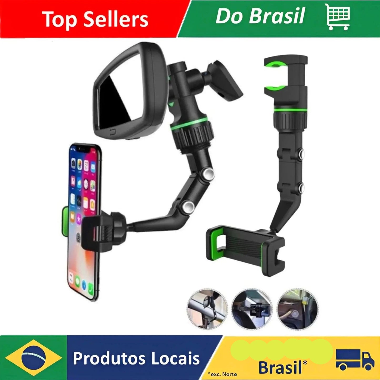 Suporte celular multifuncional articulado ALFA com ajuste para diferentes ângulos e dispositivos