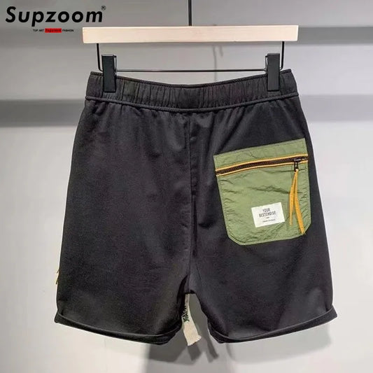 Shorts masculino streetwear da SUPZOOM com bolso verde e zíper para estilo urbano e conforto