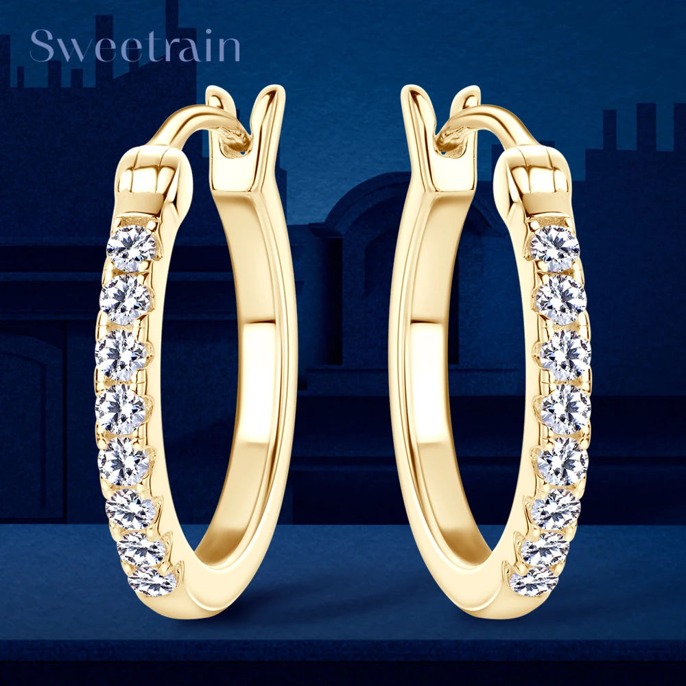 Brincos moissanite banhados a ouro com design elegante e brilho deslumbrante para mulheres stylish