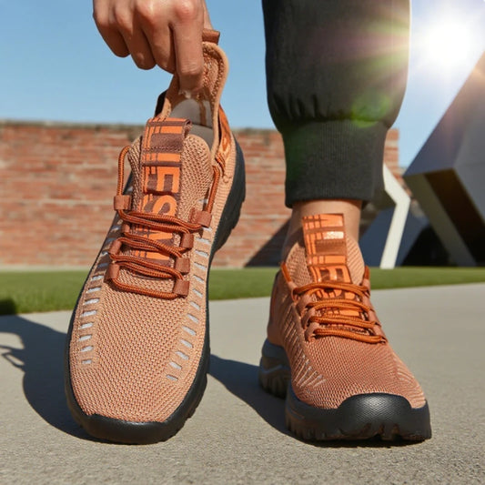 Tênis de corrida masculino confortável ZULIWAGN em tom laranja com design moderno e solado resistente