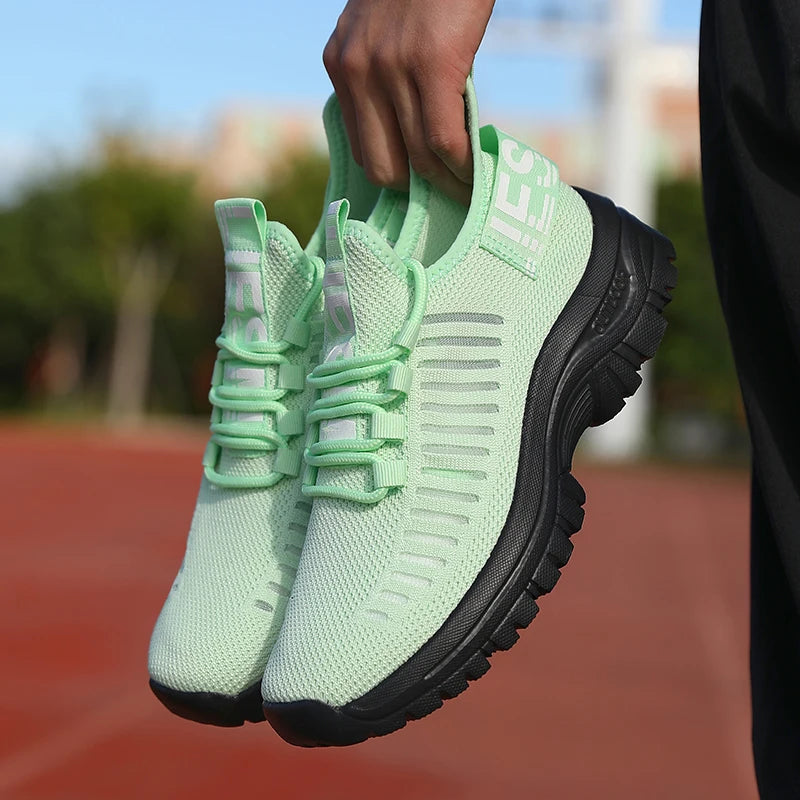 Tênis de corrida masculino confortável ZULIWAGN em verde primavera com solado antiderrapante