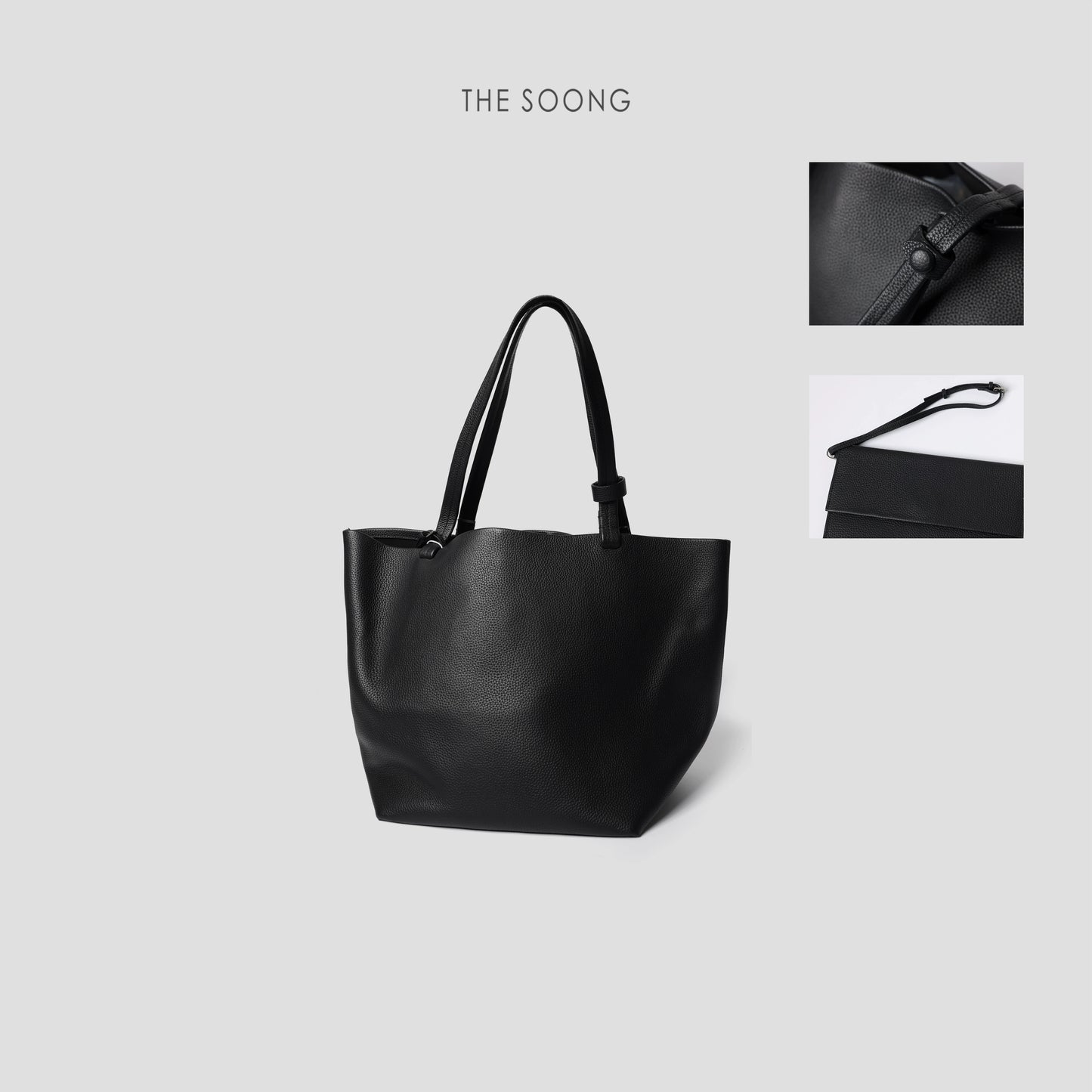Bolsa feminina de couro resistente da marca THE SOONG, estilo moderno e elegante, perfeita para o dia a dia