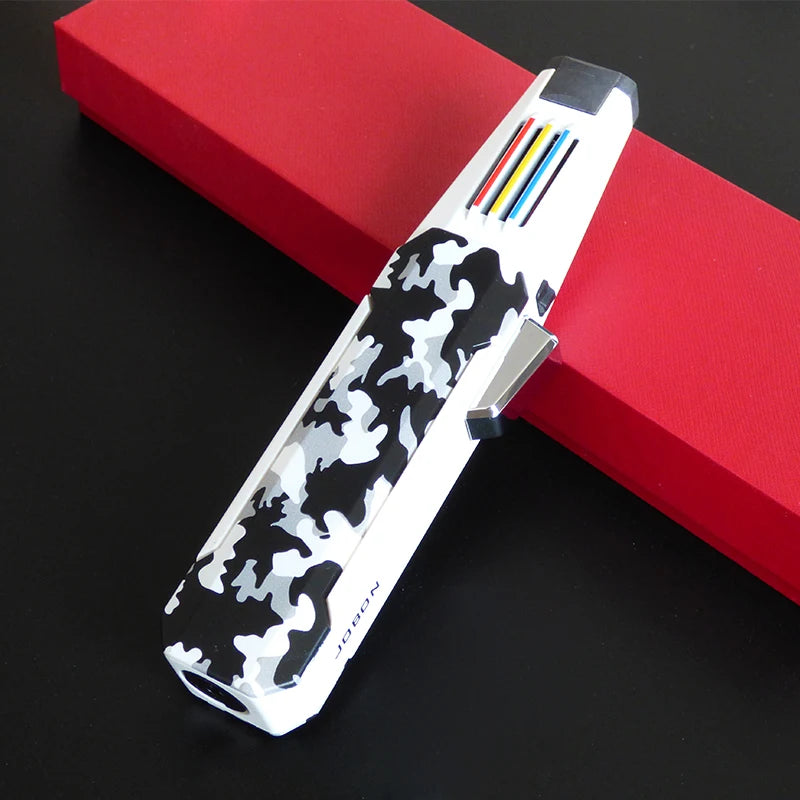 Tocha de chama de jato NOENNAME_NULL em design camouflage com múltiplas cores