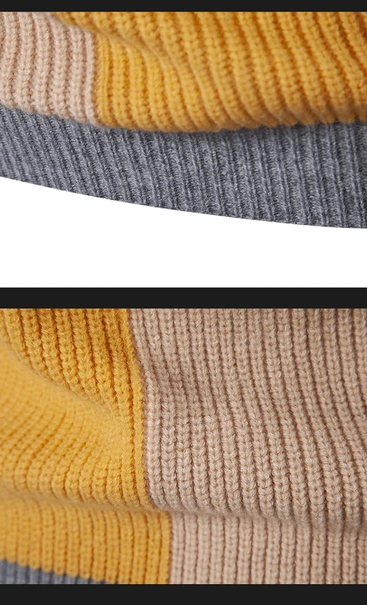 Detalhe do casaco masculino outono inverno com textura canelada em cores variadas