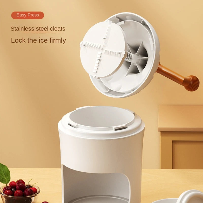 Máquina manual de fazer raspa de gelo MILESEEY com triturador de gelo manual e tampa de aço inoxidável