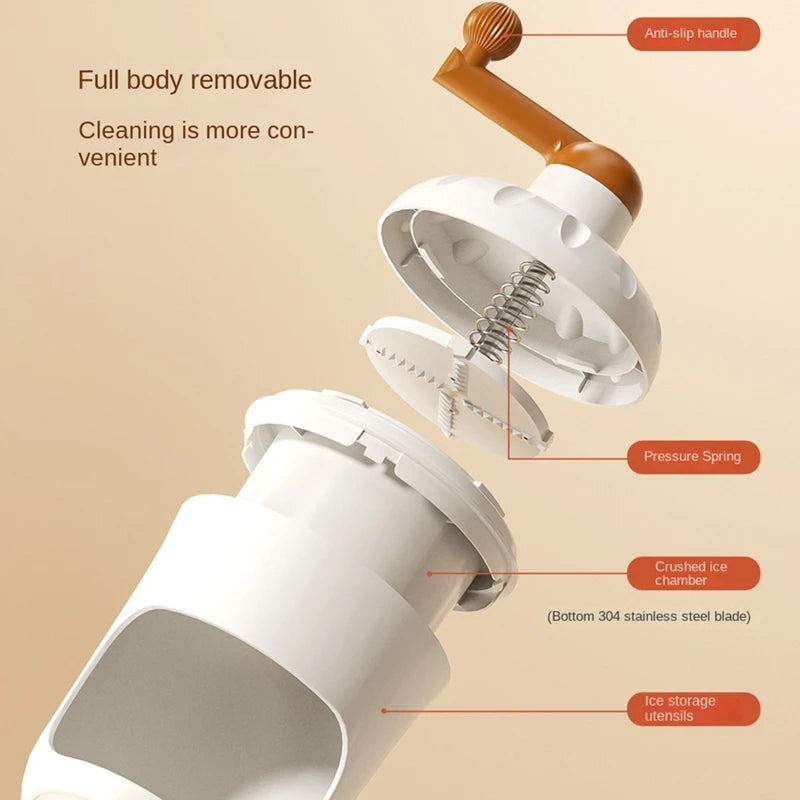 Máquina manual de fazer raspa de gelo MILESEEY com triturador de gelo manual e design removível para fácil limpeza