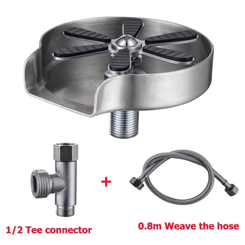 Lavador de copos XINCHEN disco inox com palhetas de borracha e conexoes tee e mangueira limpador de copos profissional restaurante