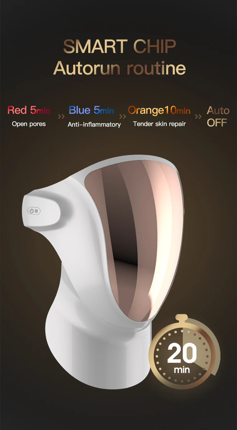 Máscara fotodinâmica facial VANCOSTAR para tratamento antiacne com luz led com timer de 20 minutos
